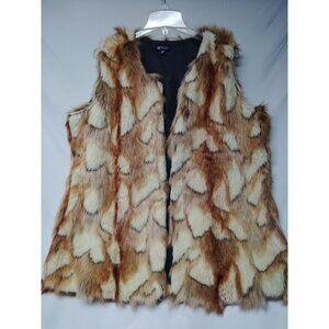 Vintage Faux Fur Vest By C.O.C. One Size Polyester Lining Multicolor